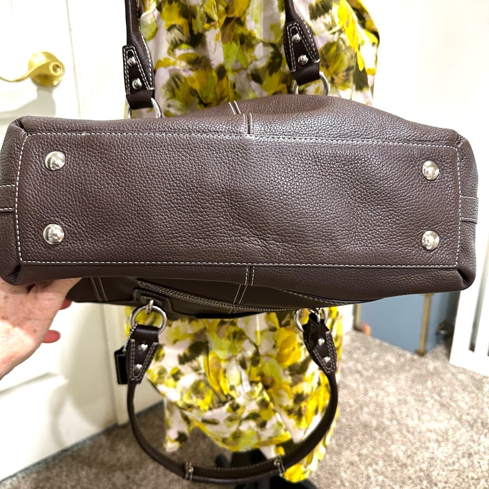 COACH PENELOPY PEBBLED LEATHER Dark Chocolate Shoulder Bag EUC 14 X 9X4X7 - Picture 16 of 16